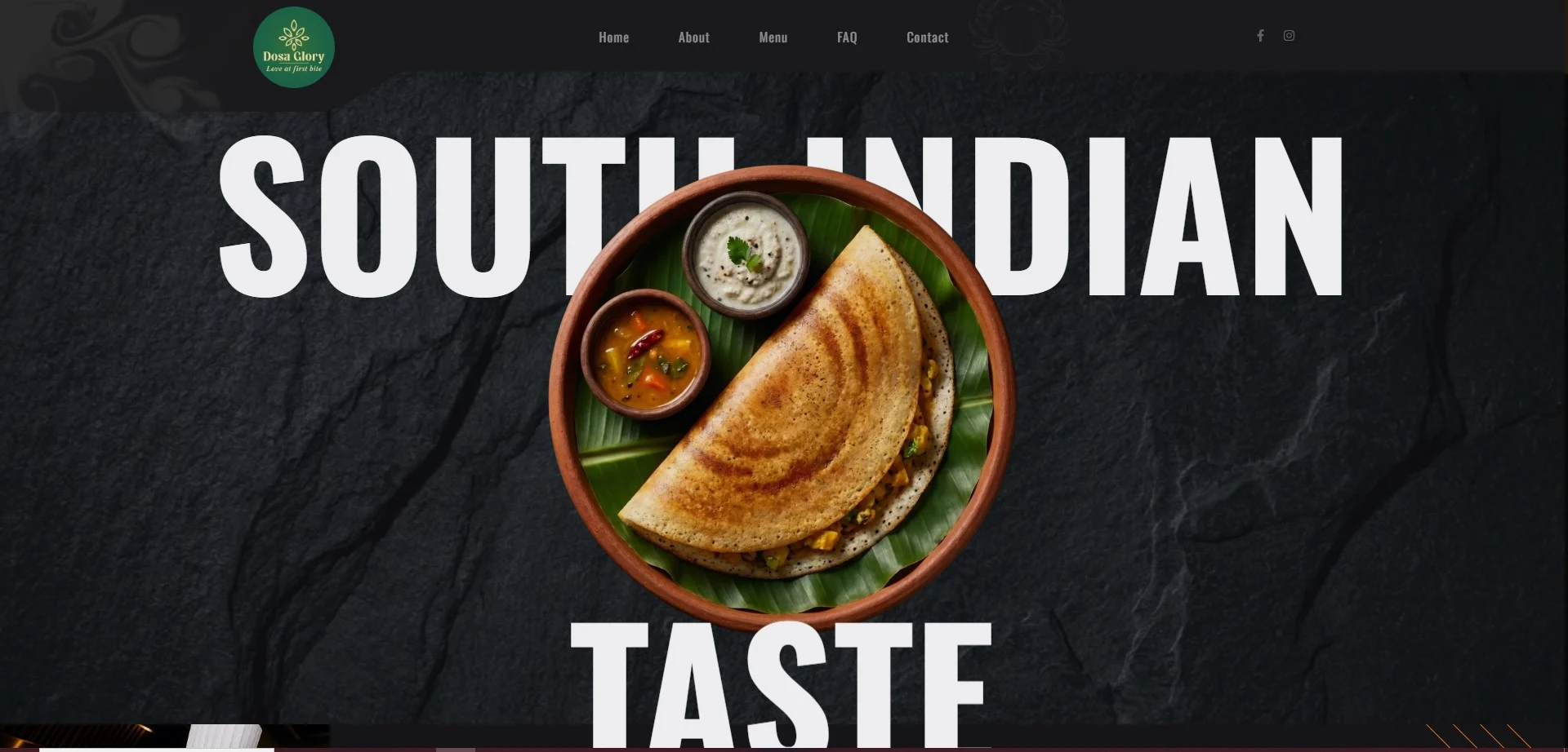 Dosa Glory restaurant website designed by Nabeel Vohra